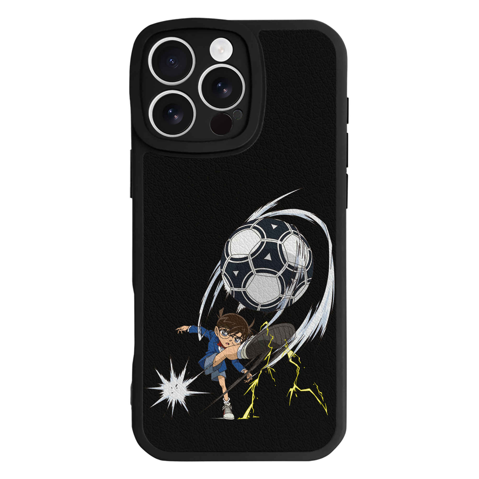 （画像用） 名探偵コナン 江戸川 コナン Detective Conan Conan Edogawa 【iPhone 16シリーズ対応】シリコンスマホケース（レザー調） 材質：シリコン